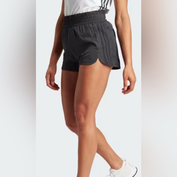 adidas Pants - ADIDAS PACER TRAINING 3-STRIPES WOVEN HIGH-RISE SHORTS SIZE XS